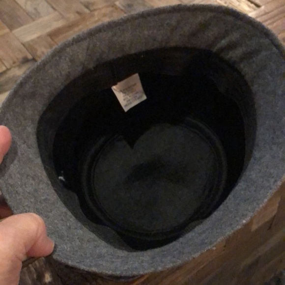 Gray Winter Hat Vintage Cloche Bucket Style